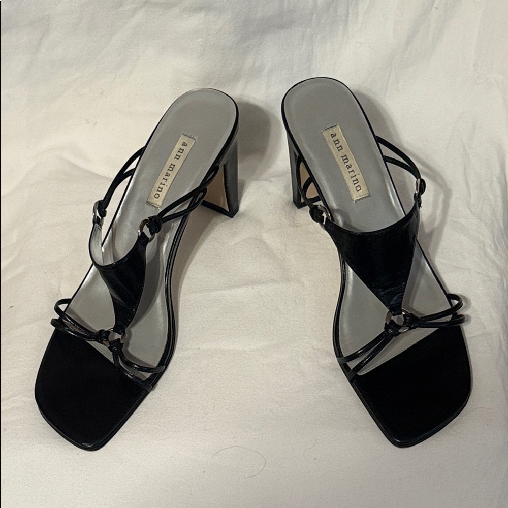 Ann Marino Black Strappy Heels